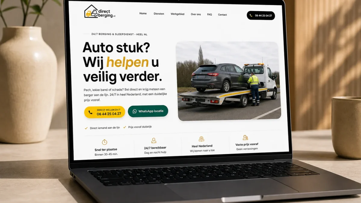 Snelle website van Directberging