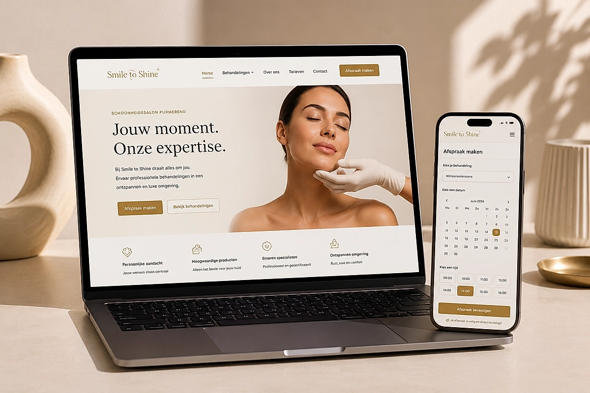 SmileToShine, website met Salonized-koppeling